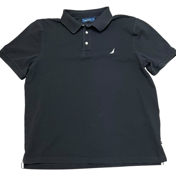Nautica Other - Nautica Men's Shirt XL Black‎ Polo Short Sleeve Collared Solid Logo Casual